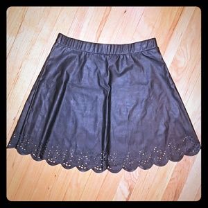 Black Eyelet Trim Skirt
